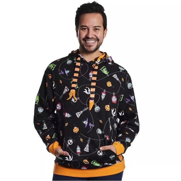 Loungefly Nightmare Before Christmas Hoodie Medium NEW Unisex Sweatshirt Disney - Picture 4 of 13